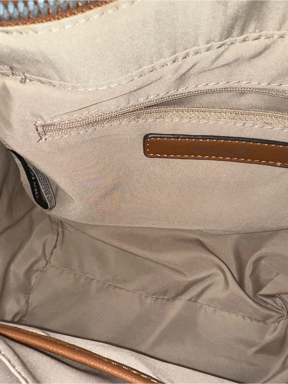 Nine West Brown and Black Contrast Leather Satchel